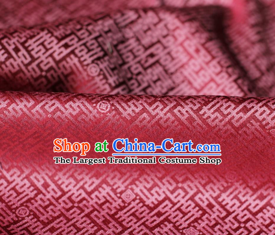 Chinese Red Tapestry Cloth Traditional Qipao Dress Jacquard Drapery Silk Fabric Classical Wedding Pattern Brocade