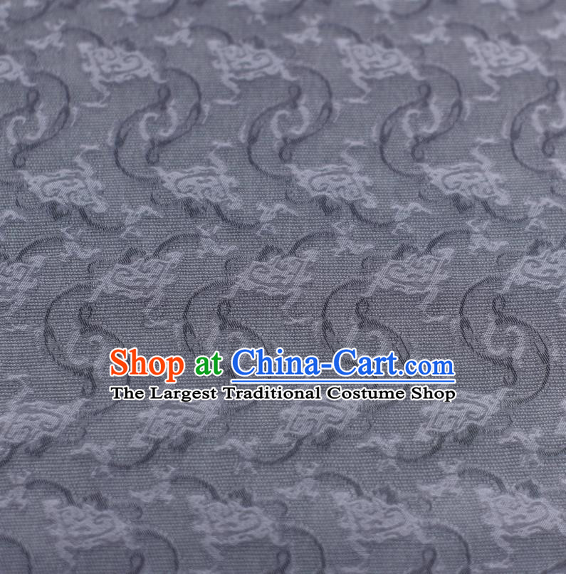 Chinese Classical Cloud Pattern Grey Brocade Tapestry Cloth Traditional Qipao Dress Jacquard Drapery Silk Fabric
