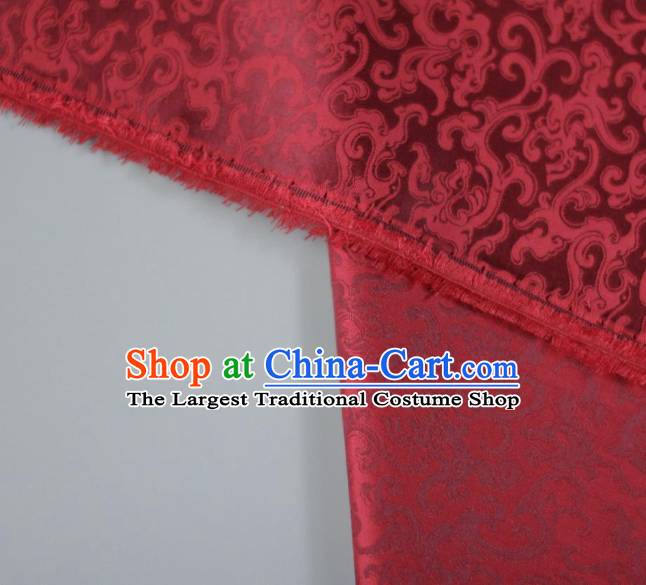 Chinese Classical Dragon Pattern Red Brocade Jacquard Tapestry Cloth Traditional Qipao Dress Drapery Silk Fabric