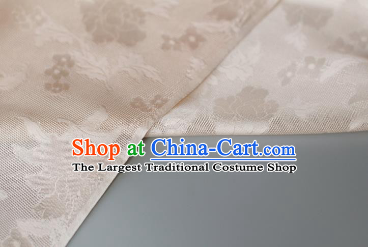 Chinese Classical Camellia Pattern Brocade Cloth Jacquard Tapestry Cloth Traditional Qipao Dress Drapery Champagne Silk Fabric