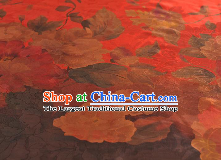Top Chinese Traditional Jacquard Red Brocade Cloth Cheongsam Silk Fabric Classical Gambiered Guangdong Gauze