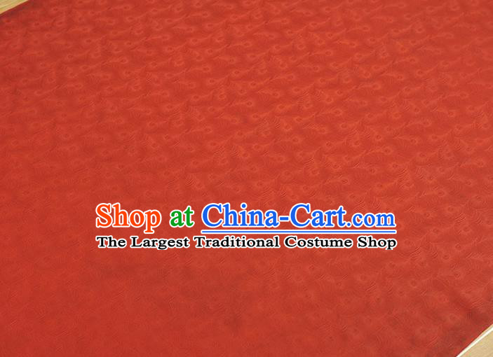 Top Chinese Traditional Orange Brocade Cloth Cheongsam Gambiered Guangdong Gauze Classical Feather Pattern Silk Fabric