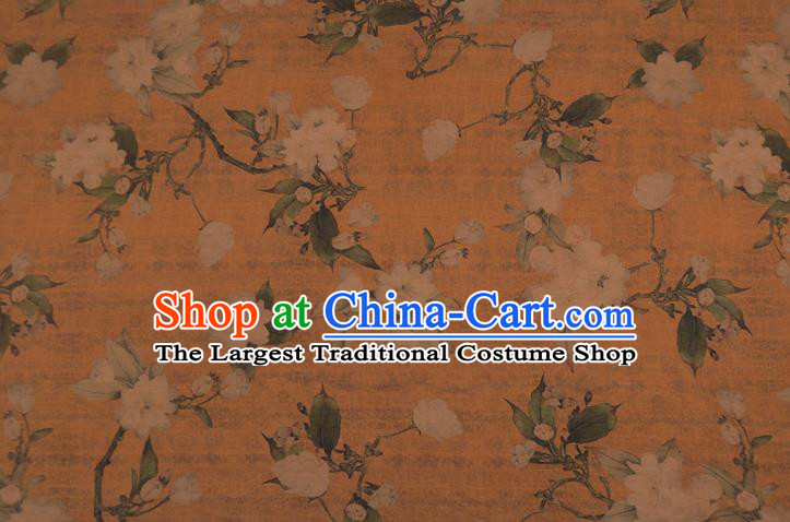 Chinese Traditional Hibiscus Pattern Dress Cloth Cheongsam Silk Fabric Top Ginger Gambiered Guangdong Gauze