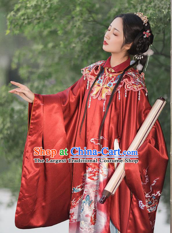 Traditional China Ming Dynasty Imperial Madame Historical Clothing Ancient Noble Woman Hanfu Dress Garments