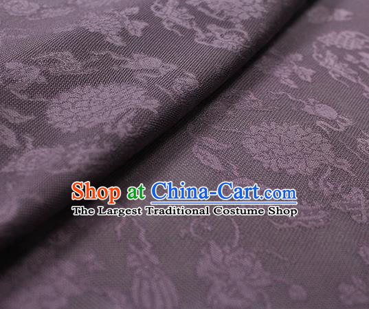 Chinese Jacquard Tapestry Material Traditional Cheongsam Drapery Purple Silk Fabric Classical Pattern Brocade Cloth