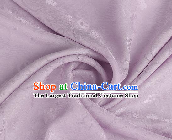 Chinese Classical Plum Pattern Brocade Cloth Jacquard Tapestry Material Traditional Cheongsam Drapery Lilac Silk Fabric