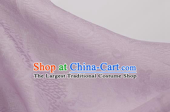 Chinese Classical Plum Pattern Brocade Cloth Jacquard Tapestry Material Traditional Cheongsam Drapery Lilac Silk Fabric