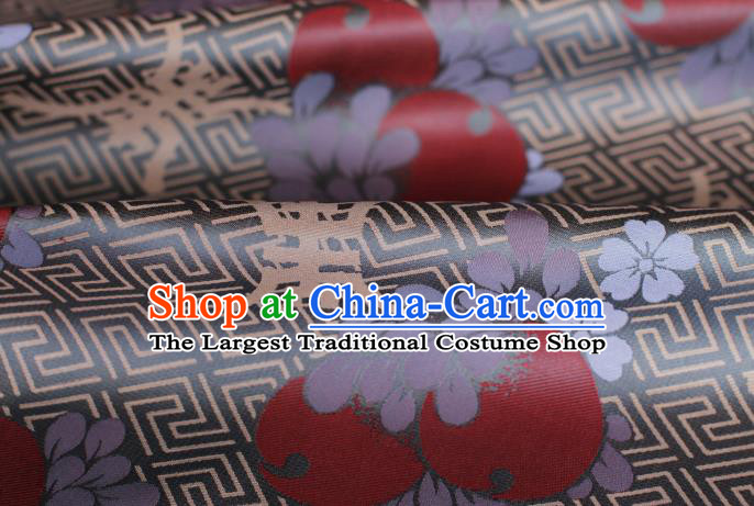 Chinese Grey Tapestry Material Traditional Tang Suit Drapery Silk Fabric Classical Pattern Caramel Brocade Cloth