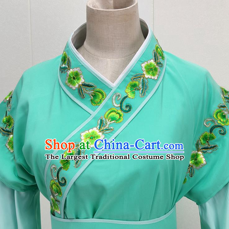 Chinese Traditional Peking Opera Servant Girl Green Dress Shaoxing Opera Palace Lady Garment Beijing Opera Actress Clothing