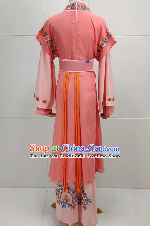 Chinese Shaoxing Opera Court Maid Garment Beijing Opera Diva Clothing Traditional Peking Opera Young Lady Orange Dress
