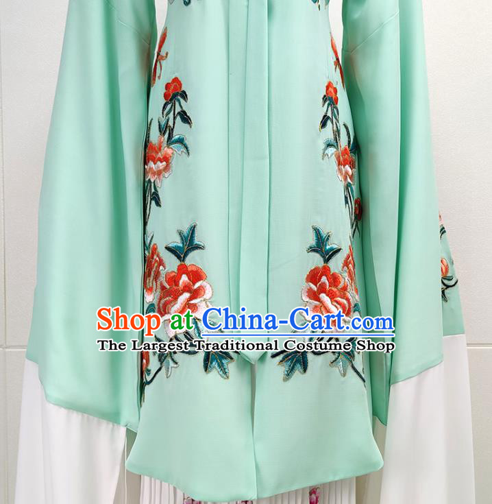 Chinese Shaoxing Opera Noble Lady Garment Beijing Opera Actress Clothing Traditional Peking Opera Diva Light Blue Cape