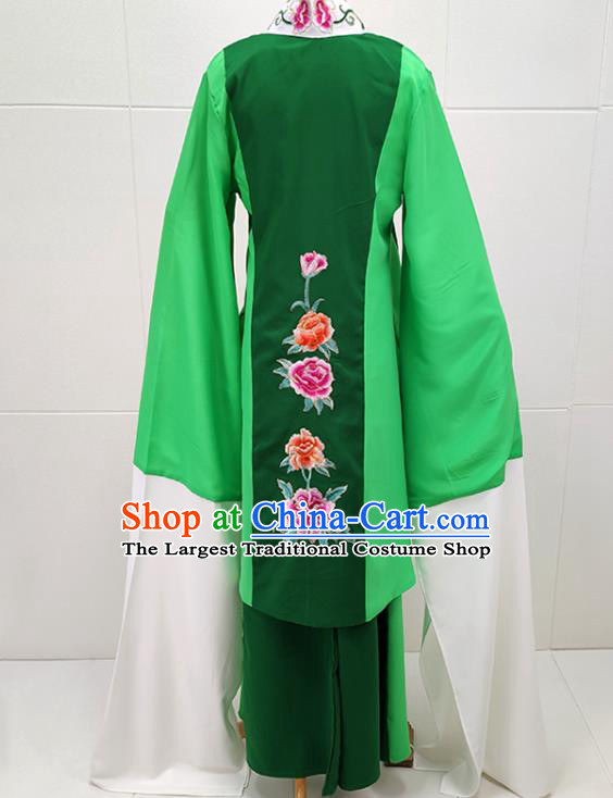 Chinese Beijing Opera Actress Clothing Traditional Peking Opera Hua Tan Green Dress Shaoxing Opera Taoist Nun Garment