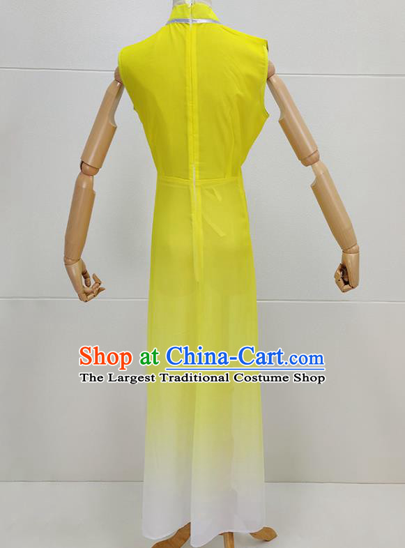 Chinese Traditional Peking Opera Diva Water Sleeve Dress Shaoxing Opera Young Beauty Garment Beijing Opera Actress Yellow Clothing