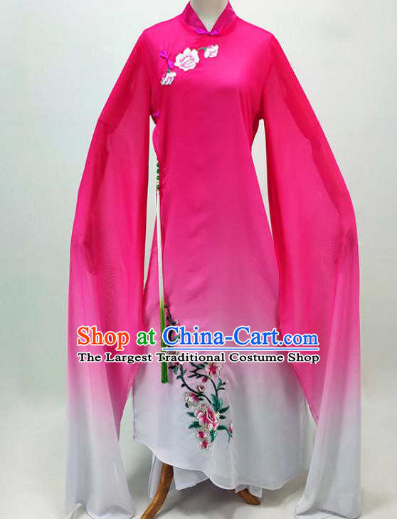 Chinese Traditional Peking Opera Hua Tan Rosy Dress Shaoxing Opera Actress Garment Beijing Opera Diva Clothing