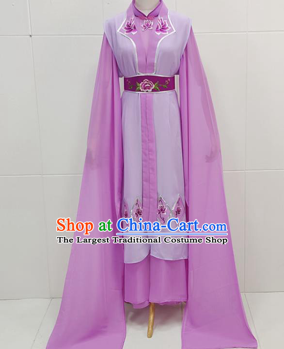 Traditional Chinese Beijing Opera Actress Clothing Peking Opera Young Lady Purple Dress Garments