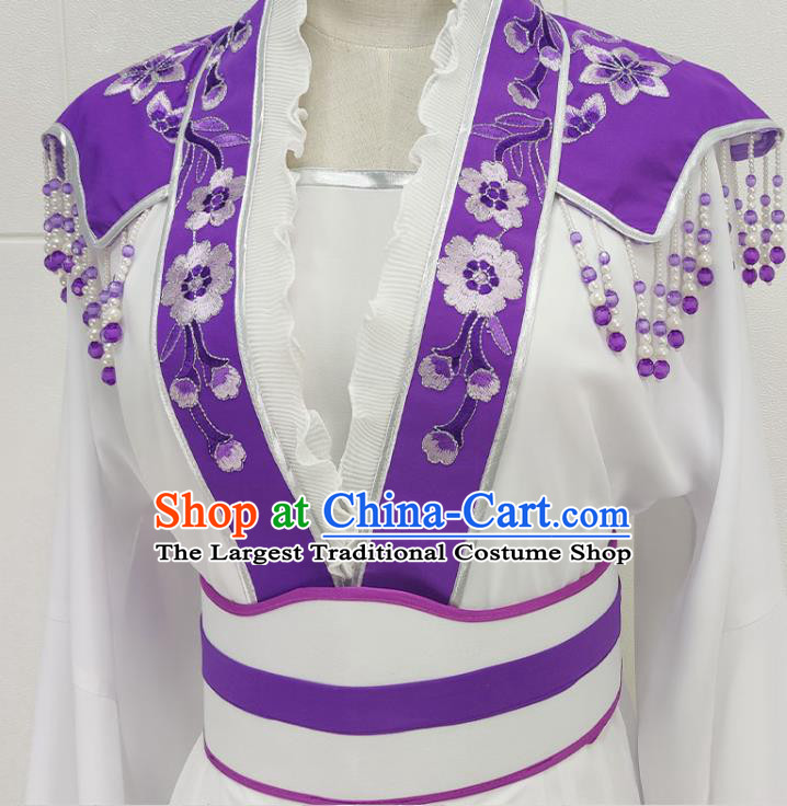 Traditional Chinese Beijing Opera Young Beauty Clothing Peking Opera Hua Tan White Dress Garments