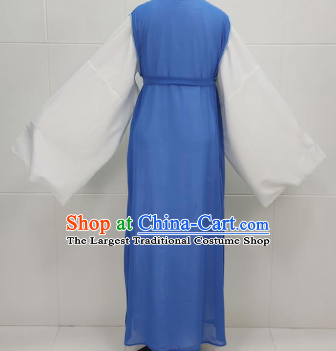 China Peking Opera Scholar Li Menglong Garments Traditional Shaoxing Opera Niche Young Male Blue Clothing