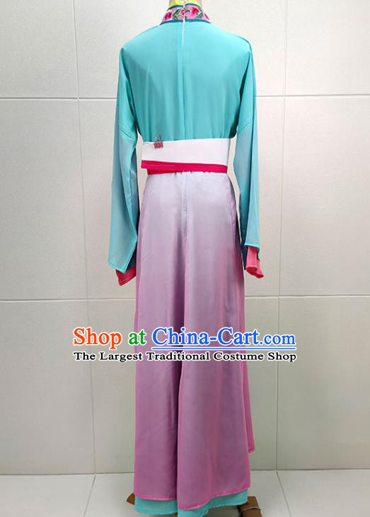 Chinese Beijing Opera Servant Girl Clothing Traditional Shaoxing Opera Young Lady Dress Garments