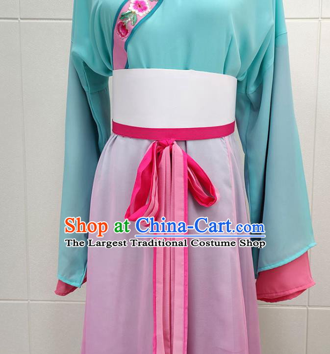 Chinese Beijing Opera Servant Girl Clothing Traditional Shaoxing Opera Young Lady Dress Garments