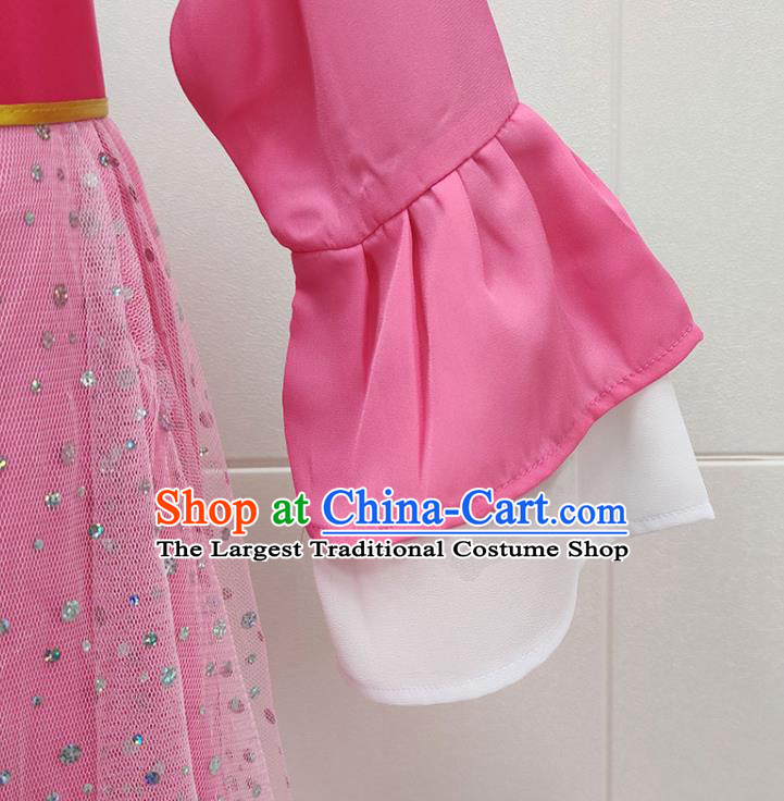 Chinese Beijing Opera Xiaodan Clothing Traditional Huangmei Opera Young Lady Pink Dress Garments