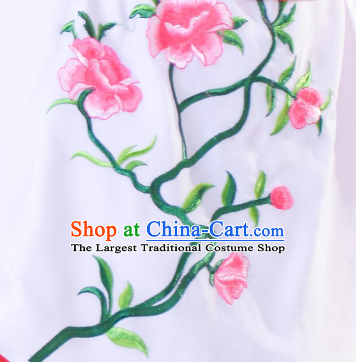 Chinese Traditional Shaoxing Opera Rosy Outfits Beijing Opera Young Lady Clothing Peking Opera Servant Girl Dress Garment