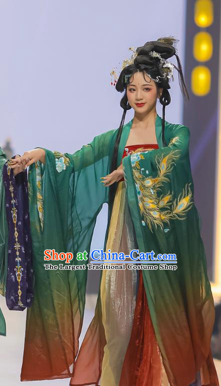 China Traditional Tang Dynasty Palace Princess Historical Clothing Ancient Court Beauty Wedding Hanfu Dress Garments