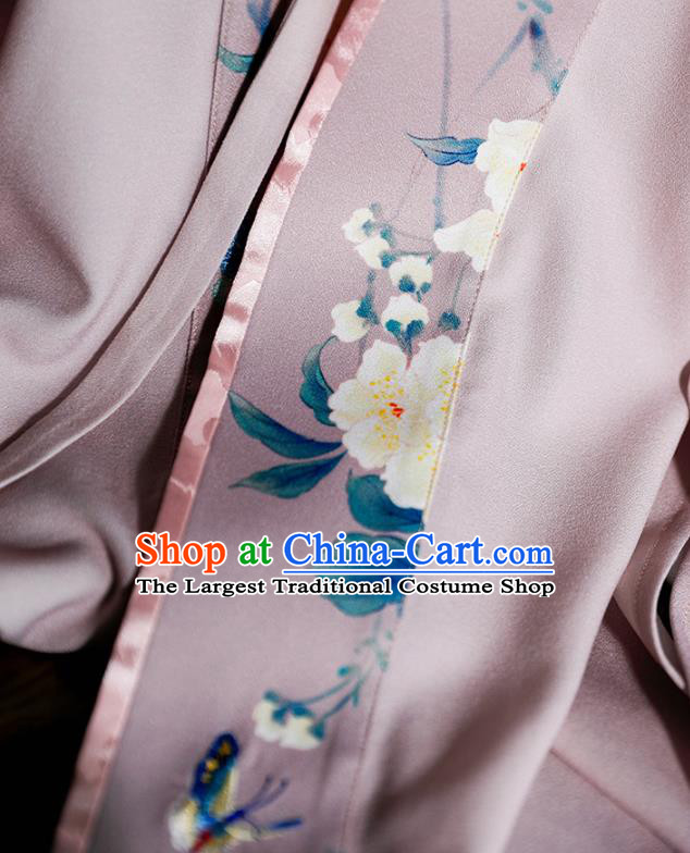 China Traditional Ming Dynasty Young Woman Historical Clothing Ancient Village Lady Hanfu Dress Garments