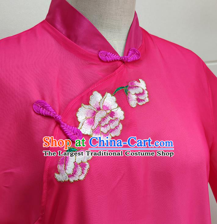 Chinese Traditional Peking Opera Hua Tan Rosy Dress Shaoxing Opera Actress Garment Beijing Opera Diva Clothing