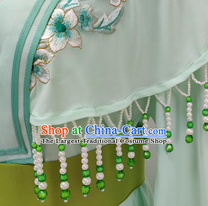 Chinese Shaoxing Opera Noble Lady Garment Beijing Opera Diva Clothing Traditional Peking Opera Hua Tan Green Dress