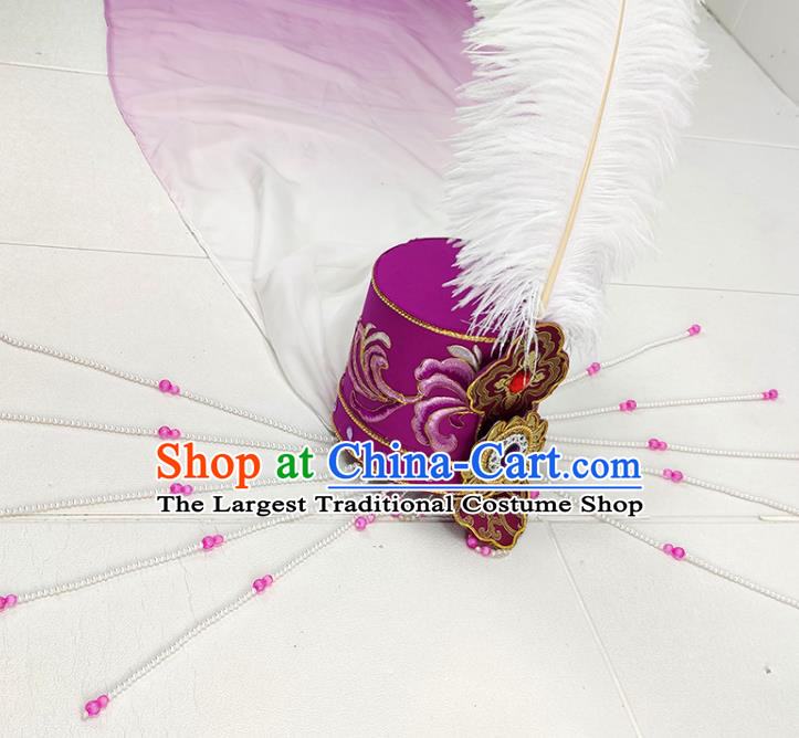 China Beijing Opera Hua Tan Headwear Shaoxing Opera Princess Feather Hat