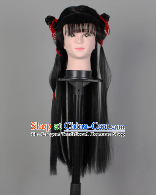China Traditional Opera Livehand Hair Accessories Beijing Opera Chignon Headdress Shaoxing Opera Shepherd Boy Wigs Sheath