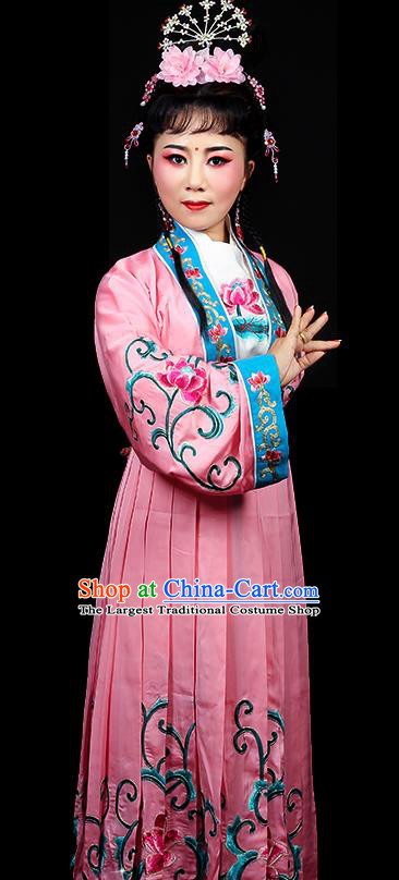 Chinese Shaoxing Opera Princess Clothing Traditional Peking Opera Hua Tan Pink Dress Beijing Opera Actress Garment