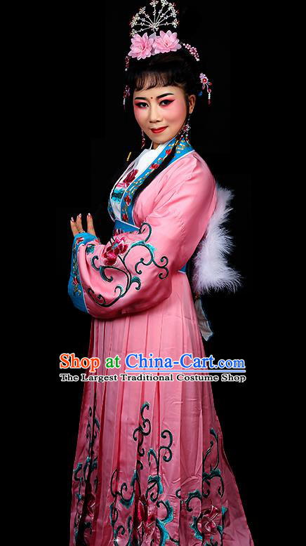 Chinese Shaoxing Opera Princess Clothing Traditional Peking Opera Hua Tan Pink Dress Beijing Opera Actress Garment