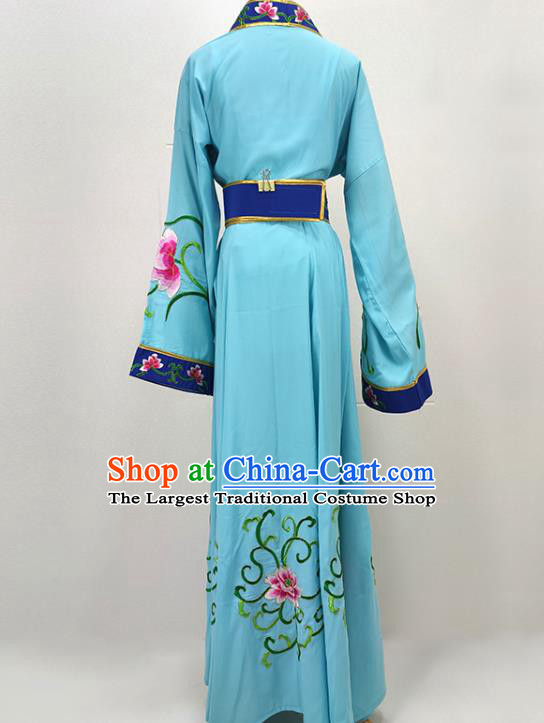 Chinese Traditional Peking Opera Actress Blue Dress Shaoxing Opera Fairy Garment Beijing Opera Hua Tan Clothing