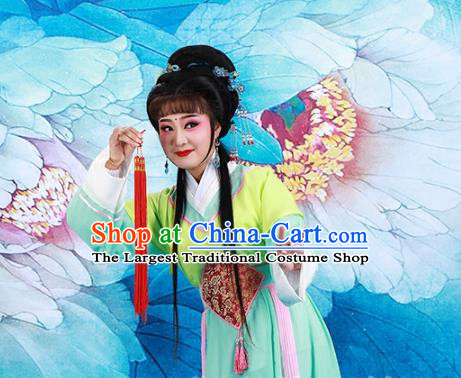 Chinese Shaoxing Opera Court Maid Kou Zhu Clothing Traditional Peking Opera Young Lady Dress Beijing Opera Actress Garment