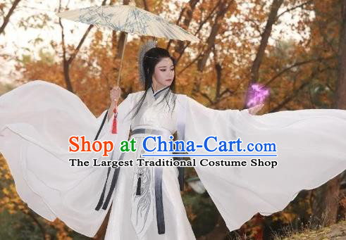 Chinese Ancient Crown Prince White Hanfu Clothing Traditional Drama Cosplay Swordsman Shen Lanzhou Garment Costume