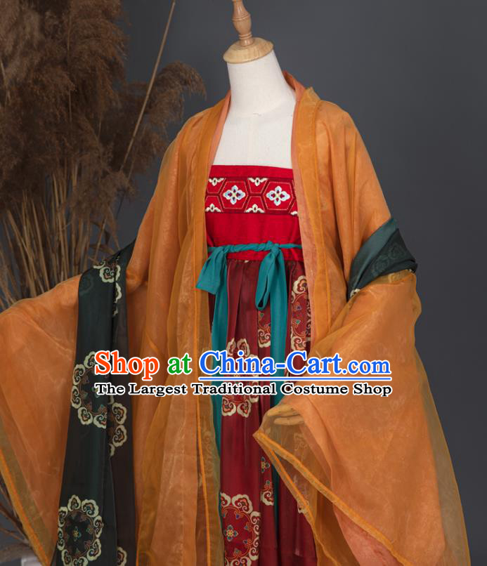China Traditional Cosplay Tang Dynasty Court Beauty Clothing Ancient Palace Princess Hanfu Dress Garments