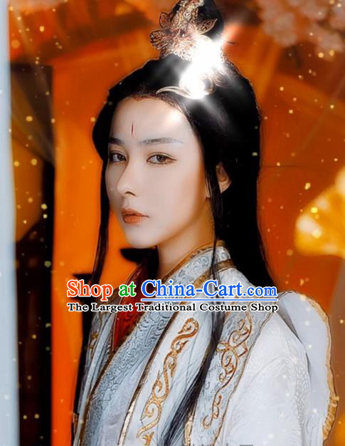 Chinese Ancient Royal King Wedding Hanfu Clothing Drama Cosplay Tang Dynasty Emperor White Garment Costumes