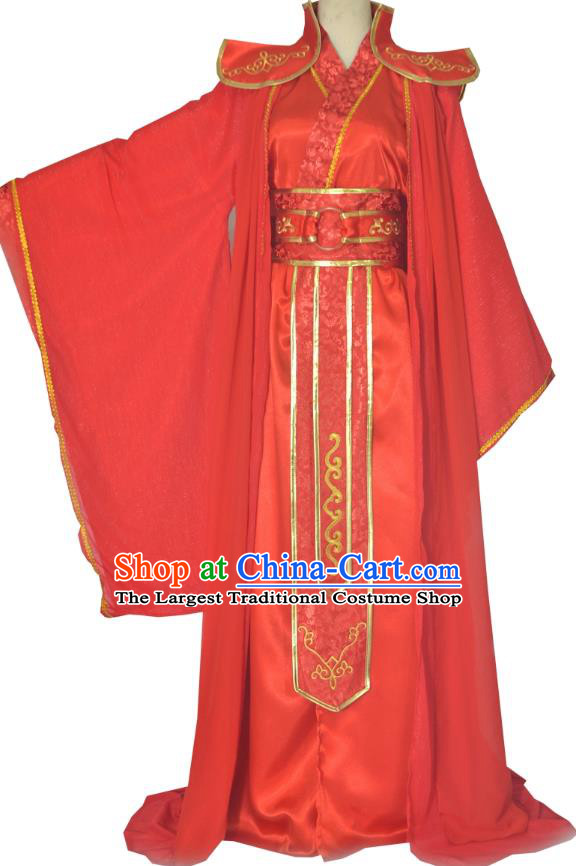 Chinese Ancient Nobility Childe Wedding Hanfu Clothing Drama Cosplay Jin Dynasty Crown Prince Shen An Red Garment Costumes