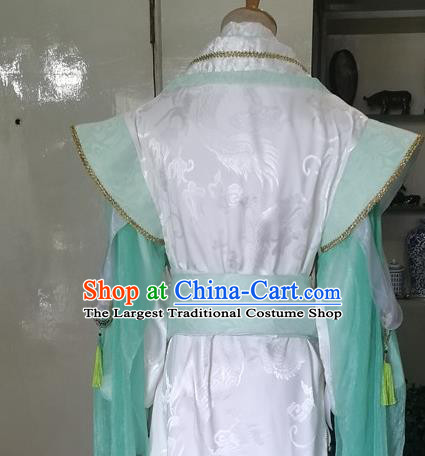 Chinese Ancient Nobility Childe Blue Hanfu Clothing Drama Cosplay Jin Dynasty Young Swordsman Garment Costumes