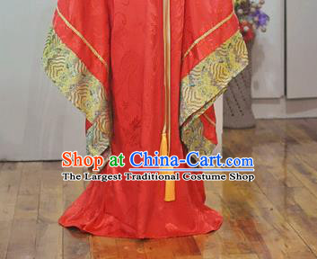 Chinese Ancient Emperor Red Hanfu Clothing Drama Cosplay Apparels Han Dynasty King Garment Costumes