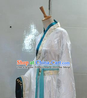 Chinese Drama Cosplay Nobility Childe White Apparels Qin Dynasty Prince Garment Costumes Ancient Scholar Hanfu Clothing