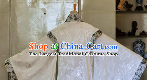 Chinese Ancient Scholar Hanfu Clothing Drama Cosplay Nobility Childe White Apparels Qin Dynasty Prince Garment Costumes