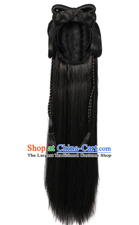 China Traditional Hanfu Hair Accessories Ancient Noble Lady Lin Daiyu Bang Wigs Song Dynasty Patrician Beauty Chignon Hairpieces