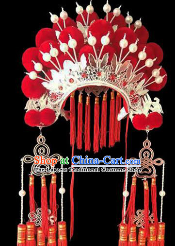 Chinese Peking Opera Hair Accessories Beijing Opera Hua Tan Hat Traditional Opera Performance Helmet