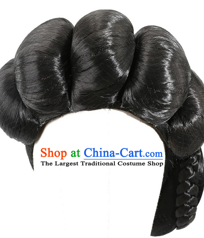 China Traditional Hair Accessories Ancient Imperial Consort Wigs Tang Dynasty Geisha Chignon Hairpieces