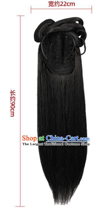 China Ancient Palace Princess Wigs Ming Dynasty Court Lady Chignon Hairpieces Traditional Hanfu Hair Accessories