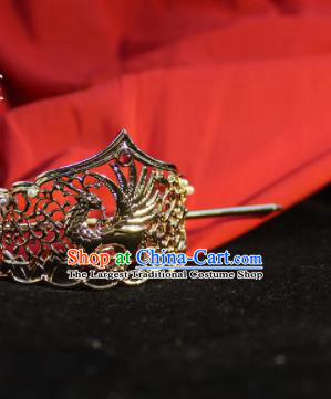 Chinese Ancient Swordsman Headpieces Traditional Tang Dynasty Prince Golden Hair Crown and Hairpin