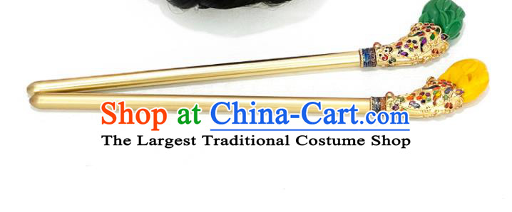 Korean Traditional Hanbok Hair Accessories Classical Dance Golden Hair Stick Court Princess Hairpin