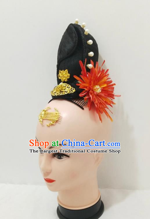 Chinese Traditional Court Dance Hairpieces Classical Dance Wigs Woman Solo Dance Hair Clasp